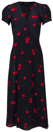 The Teale Wild Cherry Wrap Midi Dress | Réalisation Par
