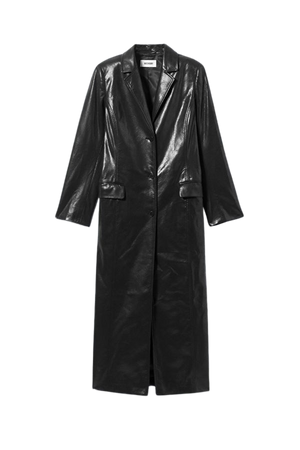 Nancy Faux Leather Coat - Shiny Black - Weekday WW
