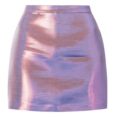 Metallic Shiny Purple Mini Skirt