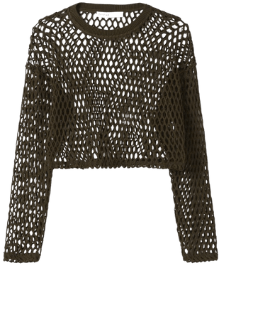 Long sleeve rustic knit top - T-shirts - Woman | Bershka