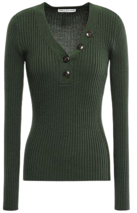 Button-detailed ribbed cotton sweater | COTTON by AUTUMN CASHMERE | Sale up to 70% off | THE OUTNET