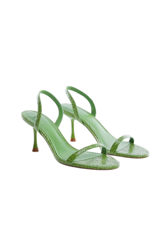 Heel croc-effect sandals - Women | Mango USA