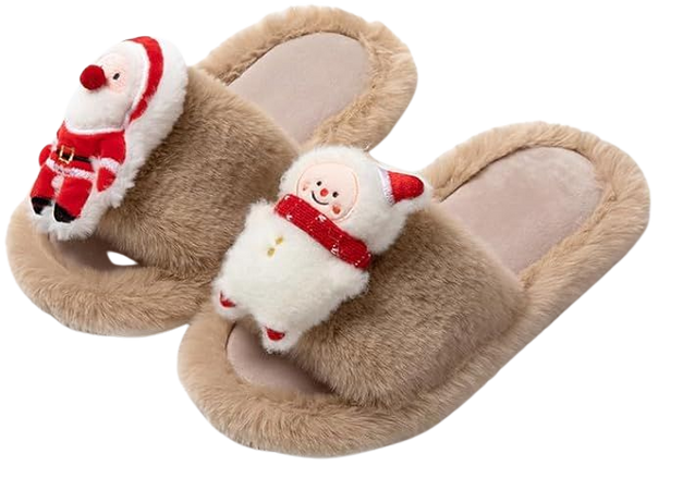 Amazon.com | Snugeasy Christmas Slippers Reindeer for Womens Mens Soft Plush Comfy Warm Fuzzy Slippers Red Moose Santa Claus Indoor Outdoor Slip On House Slippers Christmas Gifts | Shoes