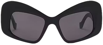 Loewe Anagram Sunglasses in Shiny Black & Smoke | FWRD