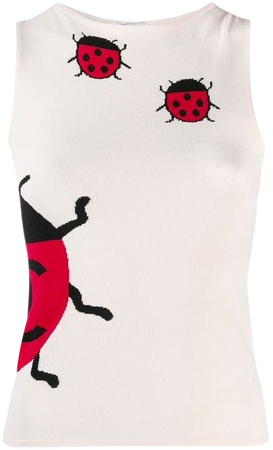 Chanel Vintage 2004's Intarsia Logo Ladybug Top - Farfetch