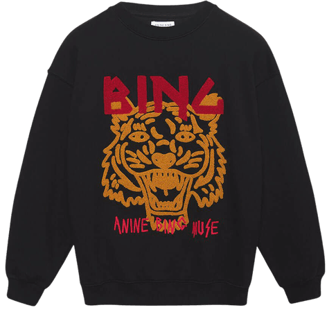 ANINE BING Tiger Sweatshirt Chenille - Black