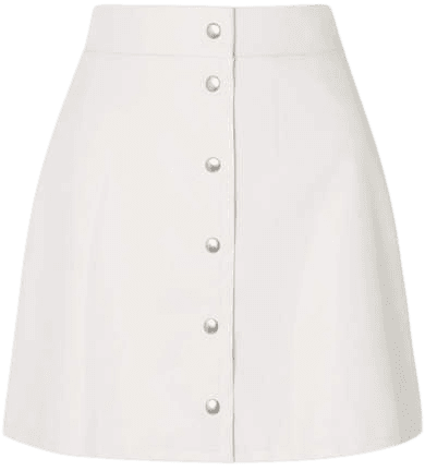 Faux Leather Mini Skirt - White