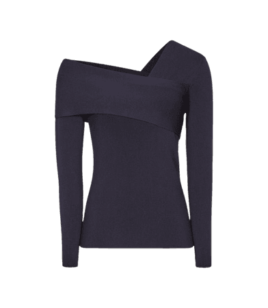 Eliah Navy Knitted Asymmetric Top – REISS