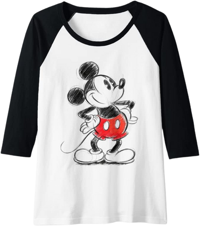 Amazon.com: Disney Mickey Mouse Sketch Raglan Baseball Tee : Clothing, Shoes & Jewelry