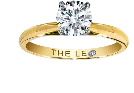 LEO DIAMOND 1 CARAT SI2 ROUND-CUT 14K YELLOW GOLD RING