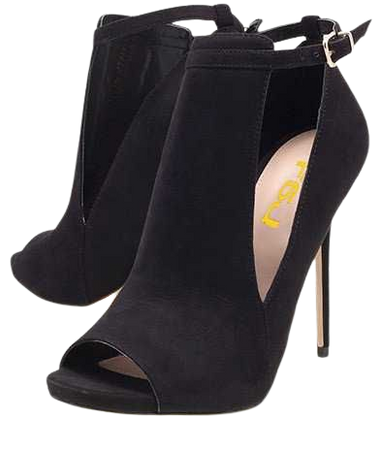Black Stiletto Heels Summer Boots Peep Toe Chic Suede Sandals for Work, Formal event, Date, Big day, Anniversary | FSJ