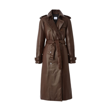 Plongé Lambskin Long Waterloo Trench Coat in Dark Truffle Brown - Women | Burberry® Official