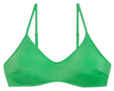 V-neck wire free green bikini bra - Green - Bikinis - Monki WW