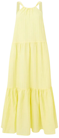 Aleska Textured Dress Lemon Gelato | French Connection US