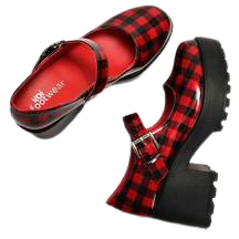 Cher Checkered Red Mary Janes | Koi