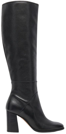 Fynn Boots Onyx Leather | Knee-High Onyx Leather Boots – Dolce Vita