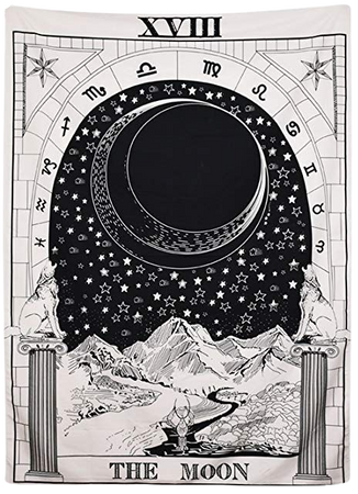 Amazon.com: BLEUM CADE Tarot Tapestry The Moon The Star The Sun Tapestry Medieval Europe Divination Tapestry Wall Hanging Tapestries Mysterious Wall Tapestry for Home Decor (The Moon, 59"×59"): Gateway