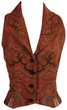 20th Century Scottish Paisley Vest Made From Antique Handwoven Paisley Shawl