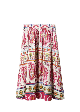 Printed linen-blend skirt - Women | Mango USA