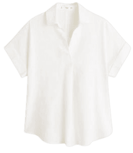MANGO Short sleeve linen-blend shirt