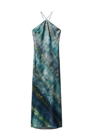 TIE-DYE PRINT HALTER SLIP DRESS - Multicolored | ZARA United States