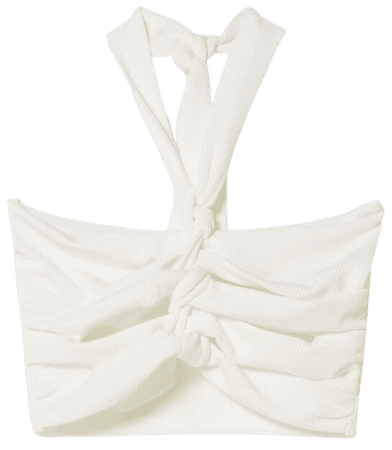 Ribbed top with knots - T-shirts - Woman | Bershka