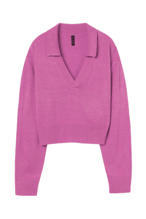 Collared Sweater - Cerise - Ladies | H&M US