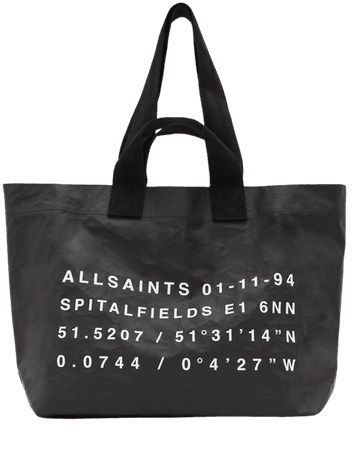 ALLSAINTS US: Womens Acari Paper Tote Bag (black)