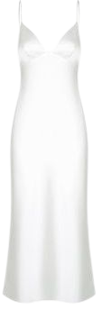 White slip silk dress