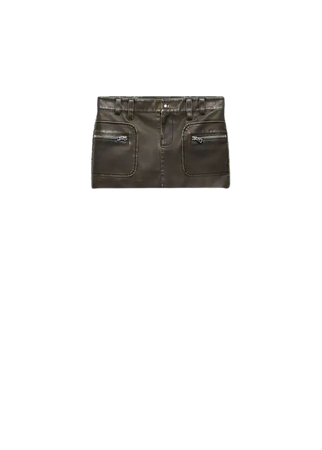 Worn out leather effect skirt - Women | Mango USA