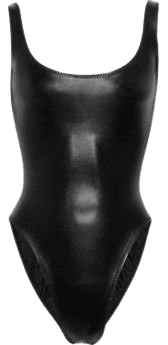 *clipped by @luci-her* Norma Kamali - William lace-back wet-look swimsuit