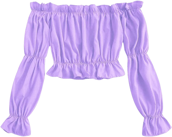 LYANER Women's Off Shoulder Ruffle Trim Puff Long Sleeve Tube Crop Blouse Shirt Top White XX-Large at Amazon Women’s Clothing store