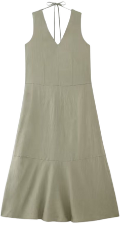 The Linen V-Neck Maxi Dress Sage Green – Everlane