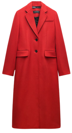 FITTED WOOL COAT ZW COLLECTION - Red | ZARA United States