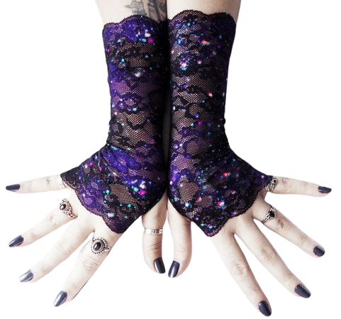 black and purple lace gloves - Google Search