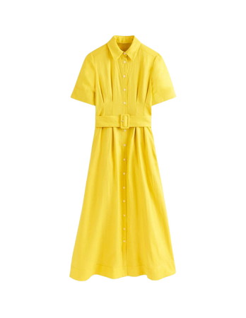Louise Linen Midi Shirt Dress - Passion Fruit | Boden US
