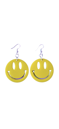smiley earrings yellow