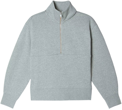 The ReTrack Half-Zip Sweatshirt Heather Grey – Everlane