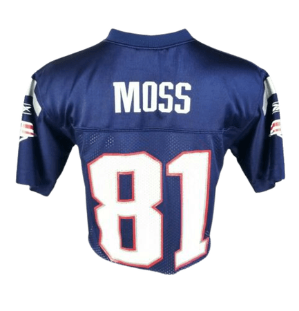 New England Patriots Randy Moss NFL Crop Top Football Jersey Size Women's Small | eBay