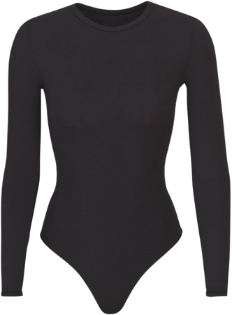 Fits Everybody Long Sleeve Crew Neck Bodysuit - Onyx | SKIMS