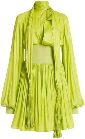 Tassel-Detailed Chintzed Mini Dress By Bottega Veneta | Moda Operandi