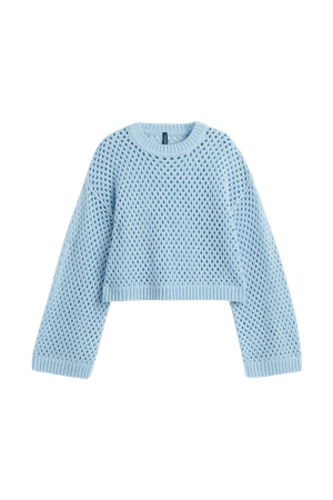 Hole-knit Sweater - Light blue - Ladies | H&M US