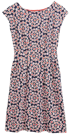 Florrie Jersey Dress - French Navy, Ditsy Swirl | Boden US