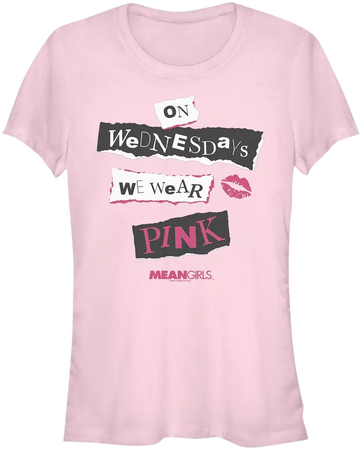 Juniors' Mean Girls On Wednesdays We Wear Pink Graphic Tee