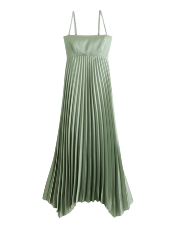 Women's The A&F Giselle Clasp-Back Pleated Midi Dress | Women's New Arrivals | Abercrombie.com