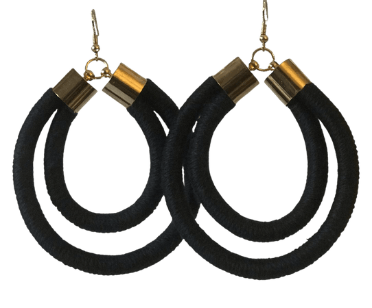 Black Double Hoop Earrings