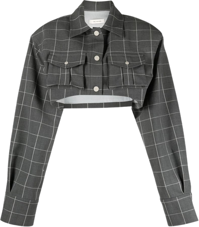 The Mannei Pavlle Checked Cropped Jacket - Farfetch