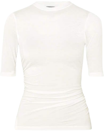 Le Souk Ruched Jersey T-shirt - White