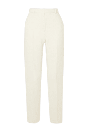 Wool-crepe Tapered Pants - Ivory