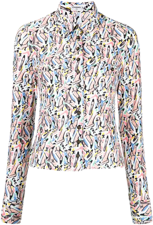 CHANEL | Pre-Owned 1996 Coco Shirt with Shoe-Print | Farfetch